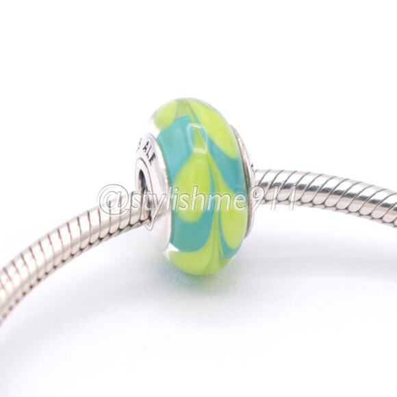 Authentic PANDORA Aqua and Green Swirl Charm - 790673 - Picture 4 of 10